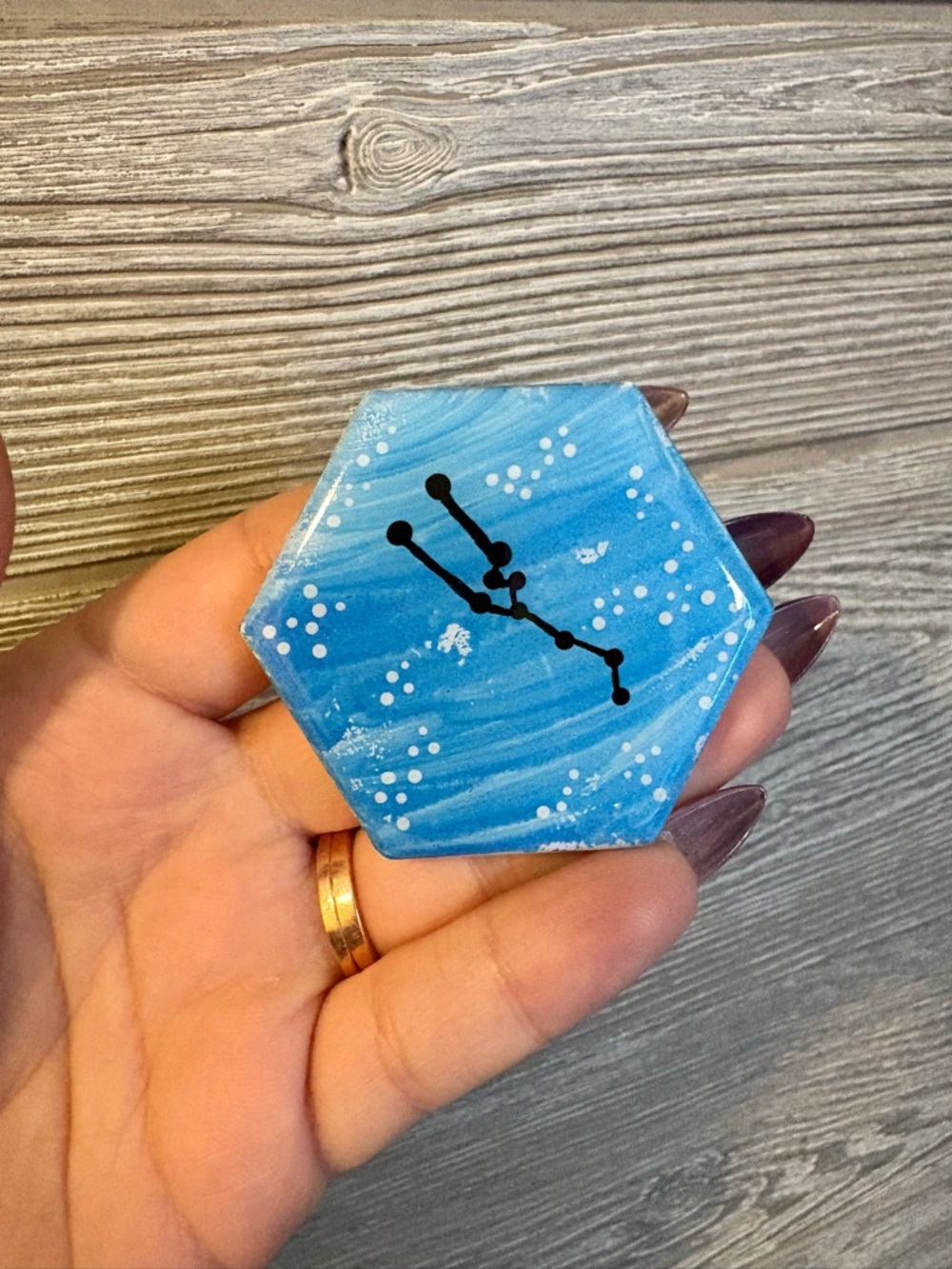 Blue Galaxy Taurus Constellation Decorative Hexagon Tile